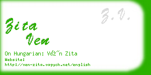 zita ven business card